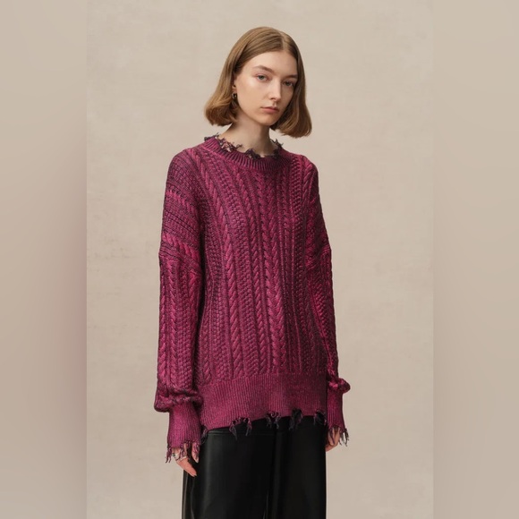 DAWEI SUN limited edition Elodie Metallic Coated Sweater in Cotton Knit XL - Picture 5 of 16